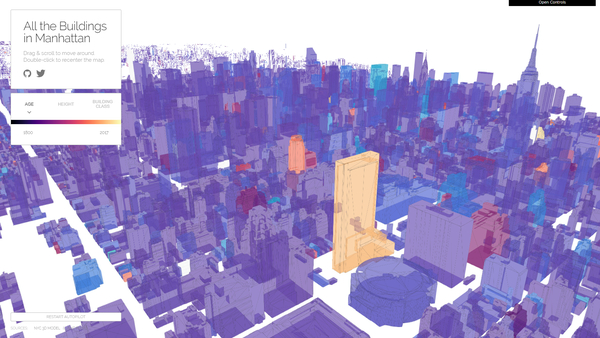 マンハッタンの街並みを独自の Webgl 実装で可視化したビジュアライズ作品 All The Buildings In Manhattan Webgl 総本山